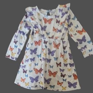 SHEIN Multicolor Butterfly Print Kids Dress